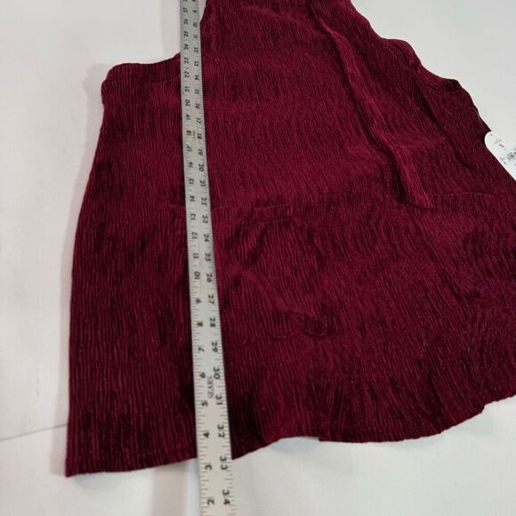 Arula Mini Jumper Dress Women XL Red Burgundy Velvet Textured New Preppy Boho - Picture 5 of 11